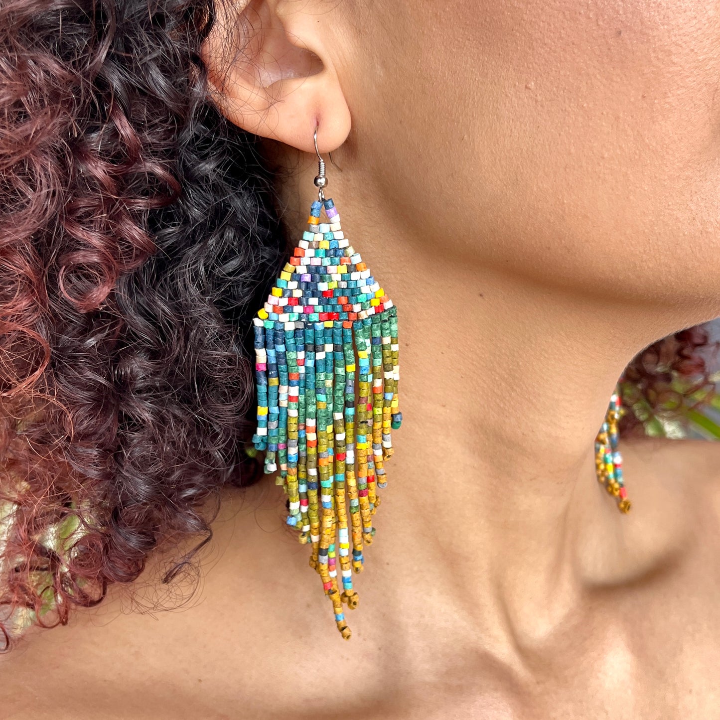 Lightweight Statement Earrings Handmade Ceramic Beads