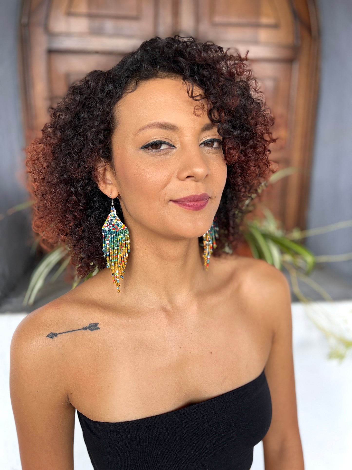 Lightweight Statement Earrings Handmade Ceramic Beads