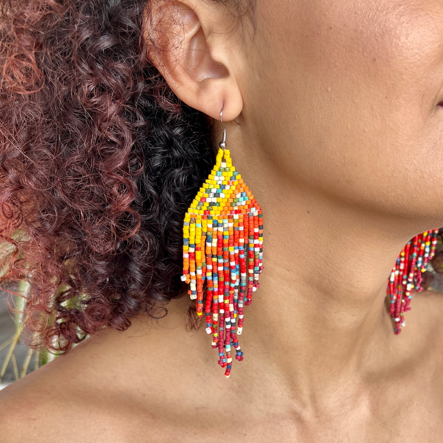 Lightweight Statement Earrings Handmade Ceramic Beads