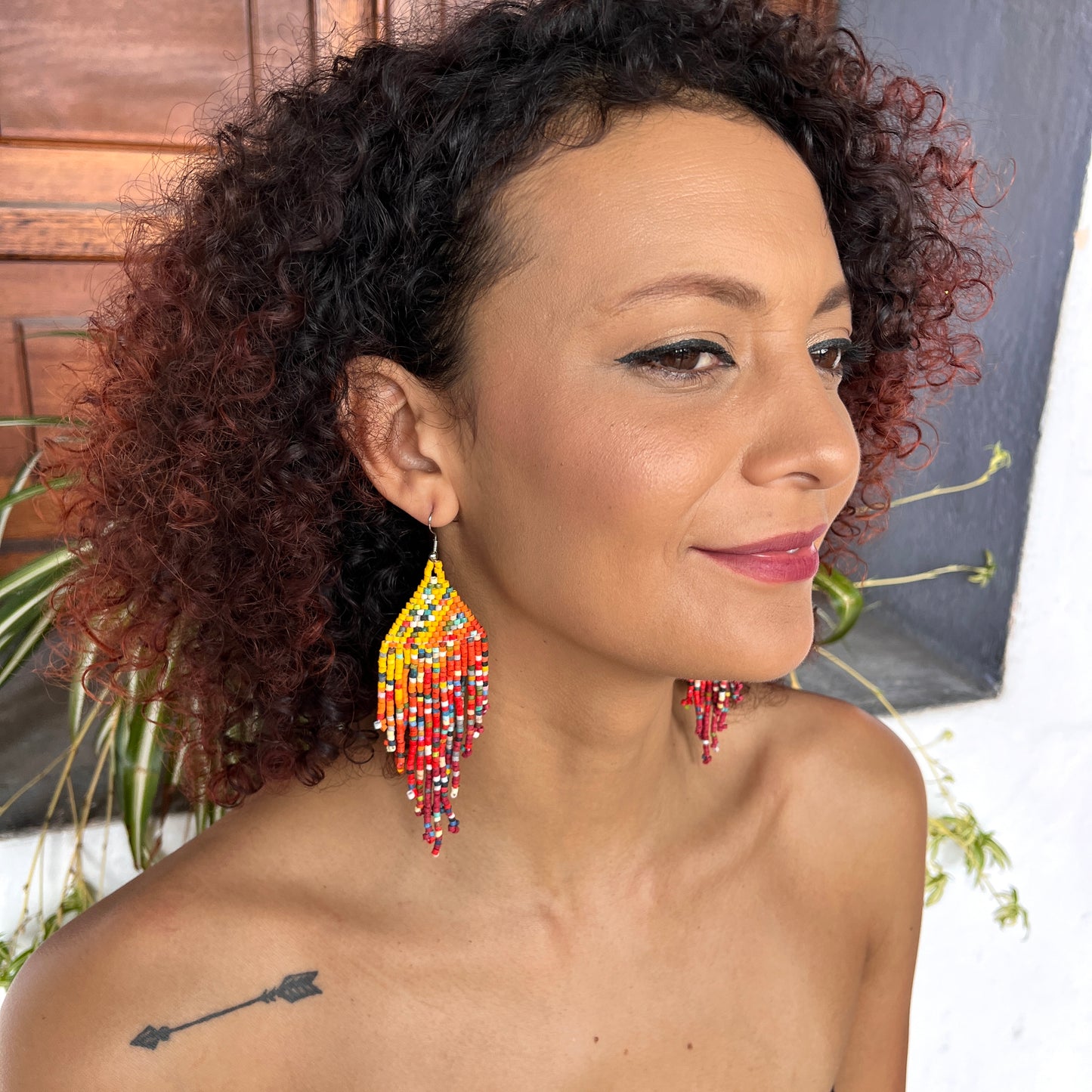 Light, Statement Earrings - "Lean Tikal Synergy Rainbow"