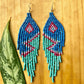 Beaded, Fringe Earrings - Slim Tikal Lightning