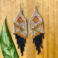 Beaded, Fringe Earrings - Slim Tikal Lightning