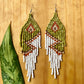 Beaded, Fringe Earrings - Slim Tikal Lightning
