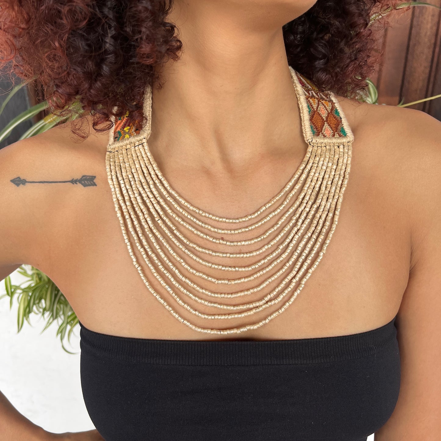 Woven, Vintage Textile Necklaces - "Vintage Patzun Long"