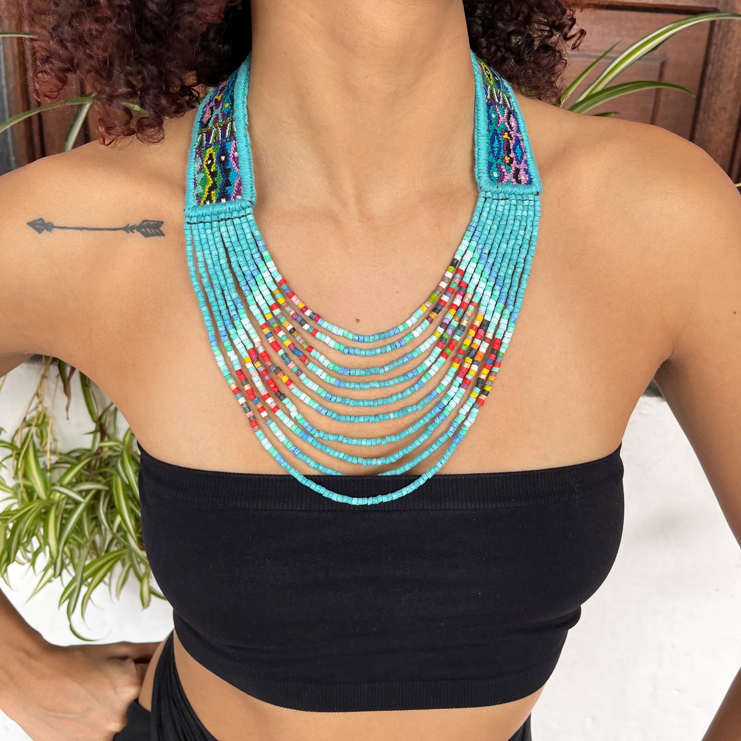 Woven, Vintage Textile Necklaces - "Vintage Patzun Long"