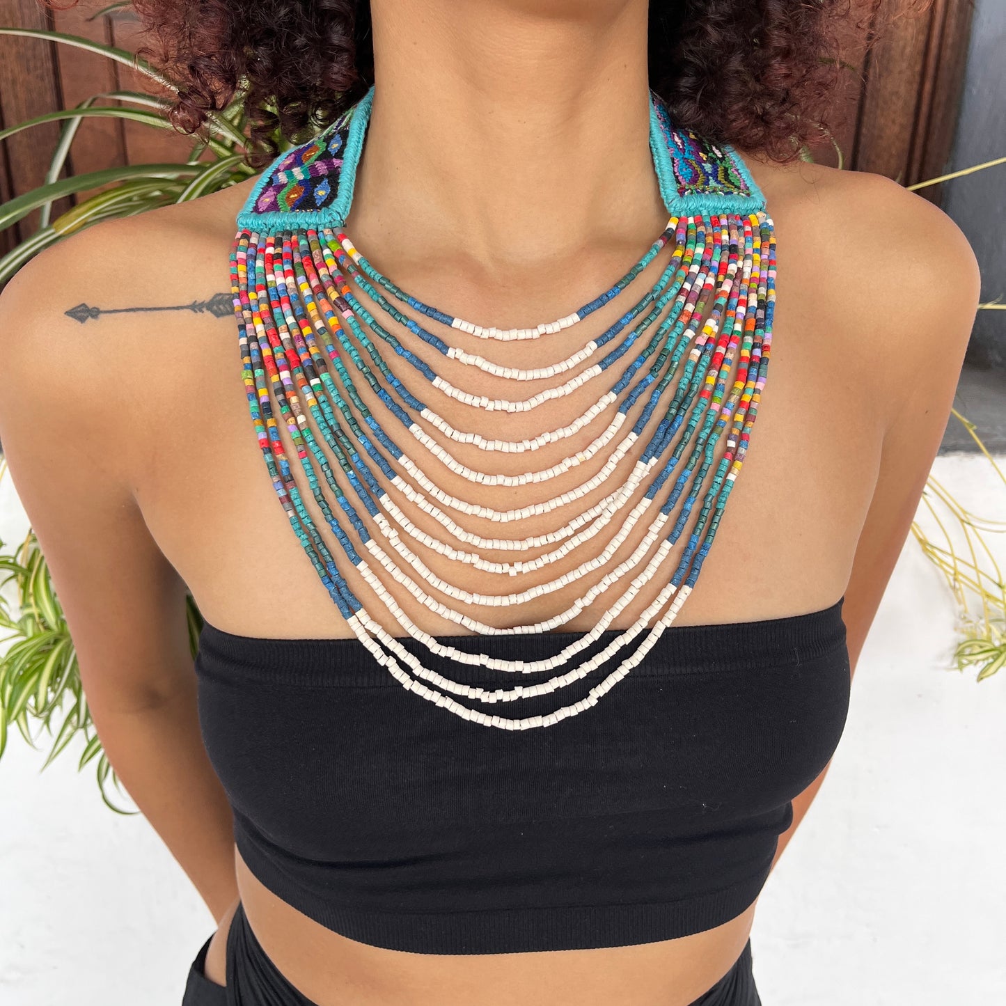 Woven, Vintage Textile Necklaces - "Vintage Patzun Long"