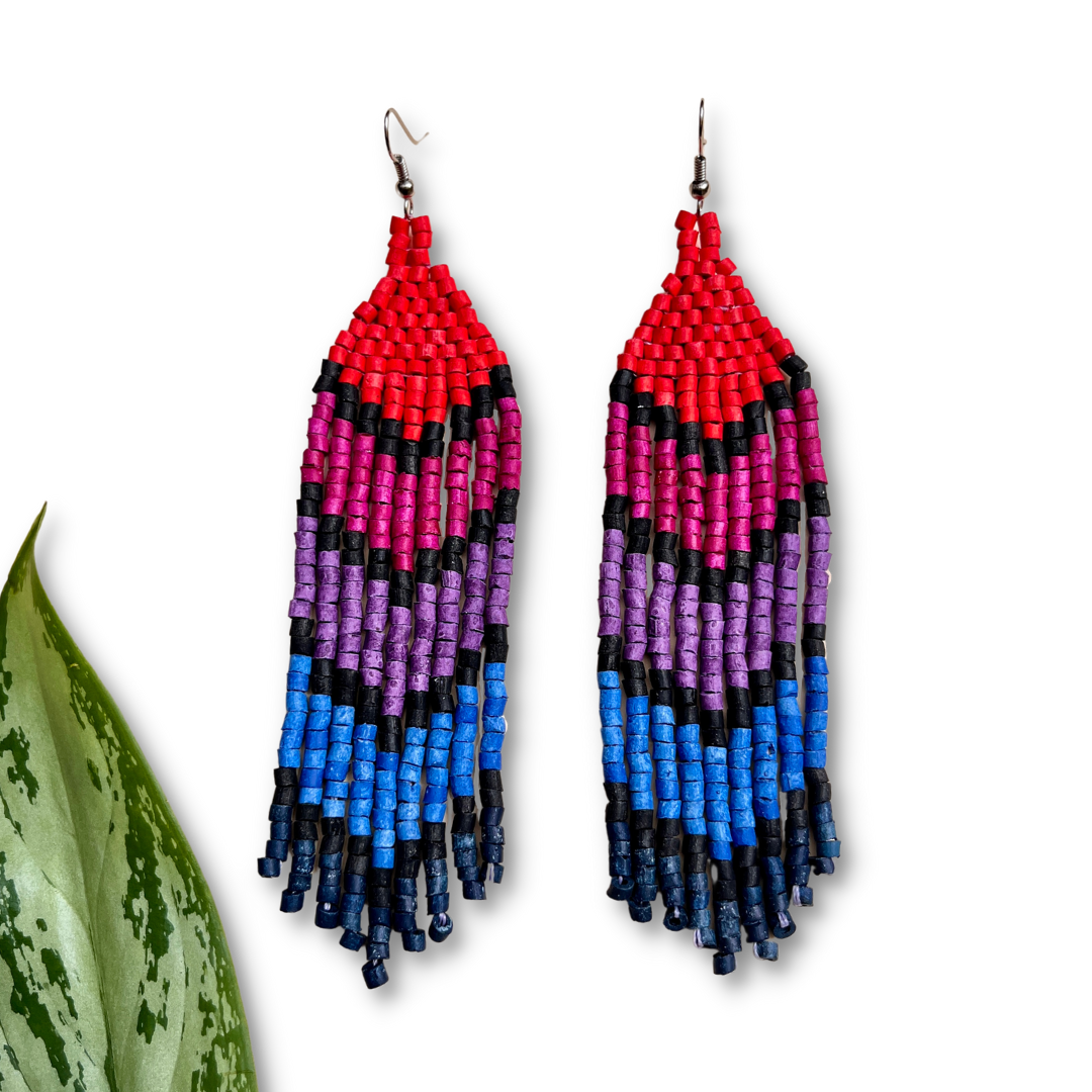 Aretes Flecos Cinco Flechas, Cinco Tonos - "Flechas Tikal"