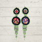 Embroidery, Beaded, Dangle Earrings - "Tulum", handmade