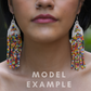 Pendientes colgantes largos con cuentas - "Long Tikal Harmony", hechos a mano