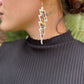 Lightweight, Statement Earrings - "Rayos", neutrals/multicolor