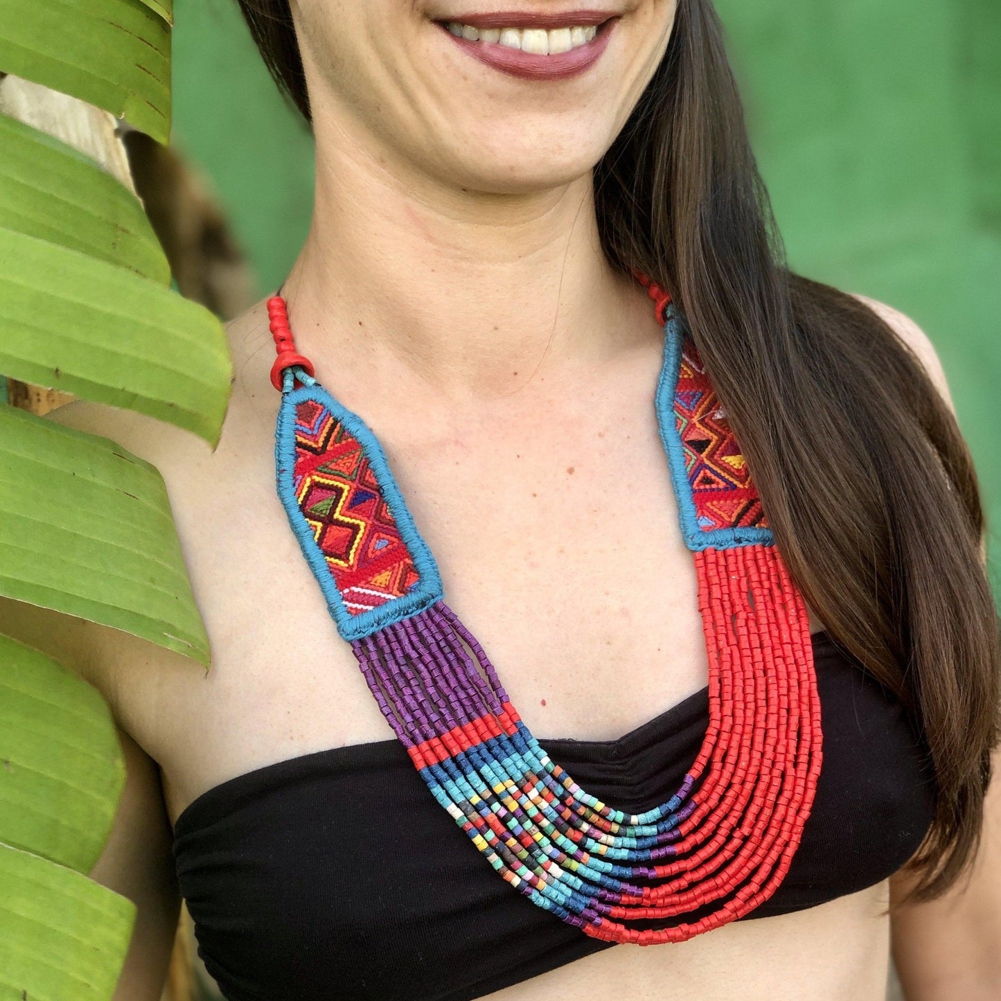 Collares Textiles Ceremoniales - "Aguacatán Rojos"