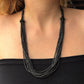 Beaded Strand Necklace Choker 2in1 - "Cascada", handmade