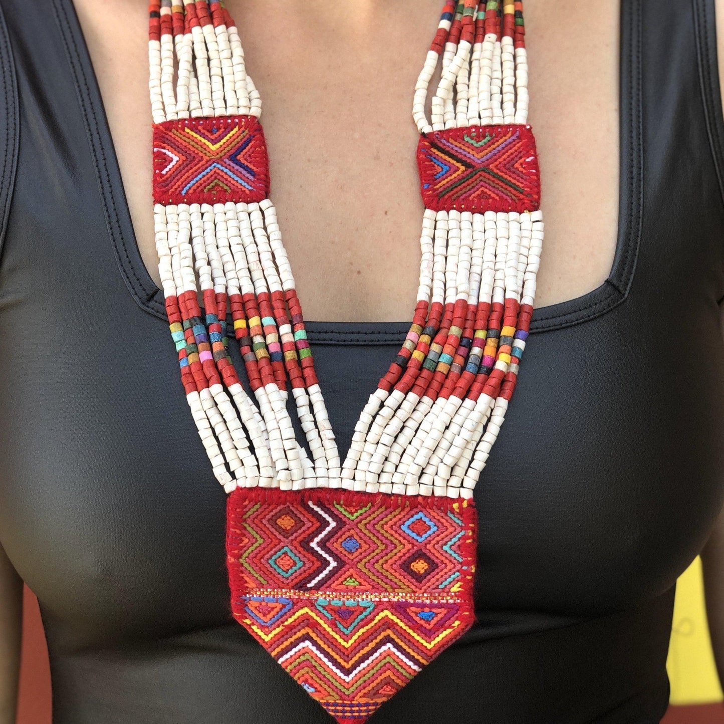Ceremonial Textile Necklaces with Pompon - "Korbata"