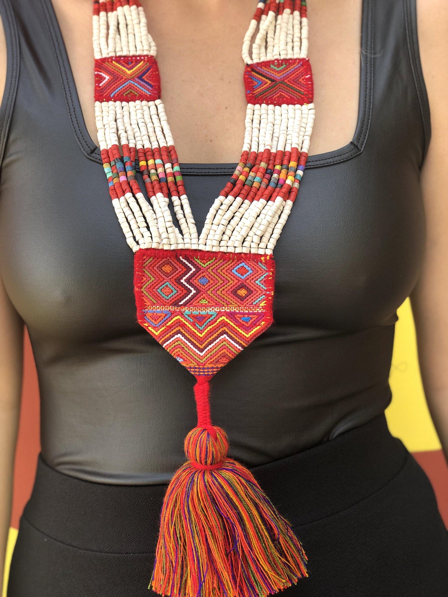 Ceremonial Textile Necklaces with Pompon - "Korbata"