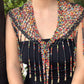 Chales de rejilla con pedrería y flecos - "Cleopatra"