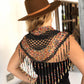 Beaded Fishnet Shawls with Fringes - "Cleopatra"