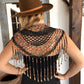 Beaded Fishnet Shawls with Fringes - "Cleopatra"