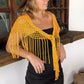 Beaded Fishnet Shawls with Fringes - "Cleopatra"