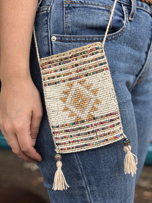 Colores Bolsas para celular - Blanco/Oro