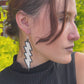 Lightweight, Statement Earrings - "Rayos", neutrals/multicolor