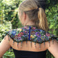 Textile Shoulder Pieces with Beaded Chains - "Huipil"