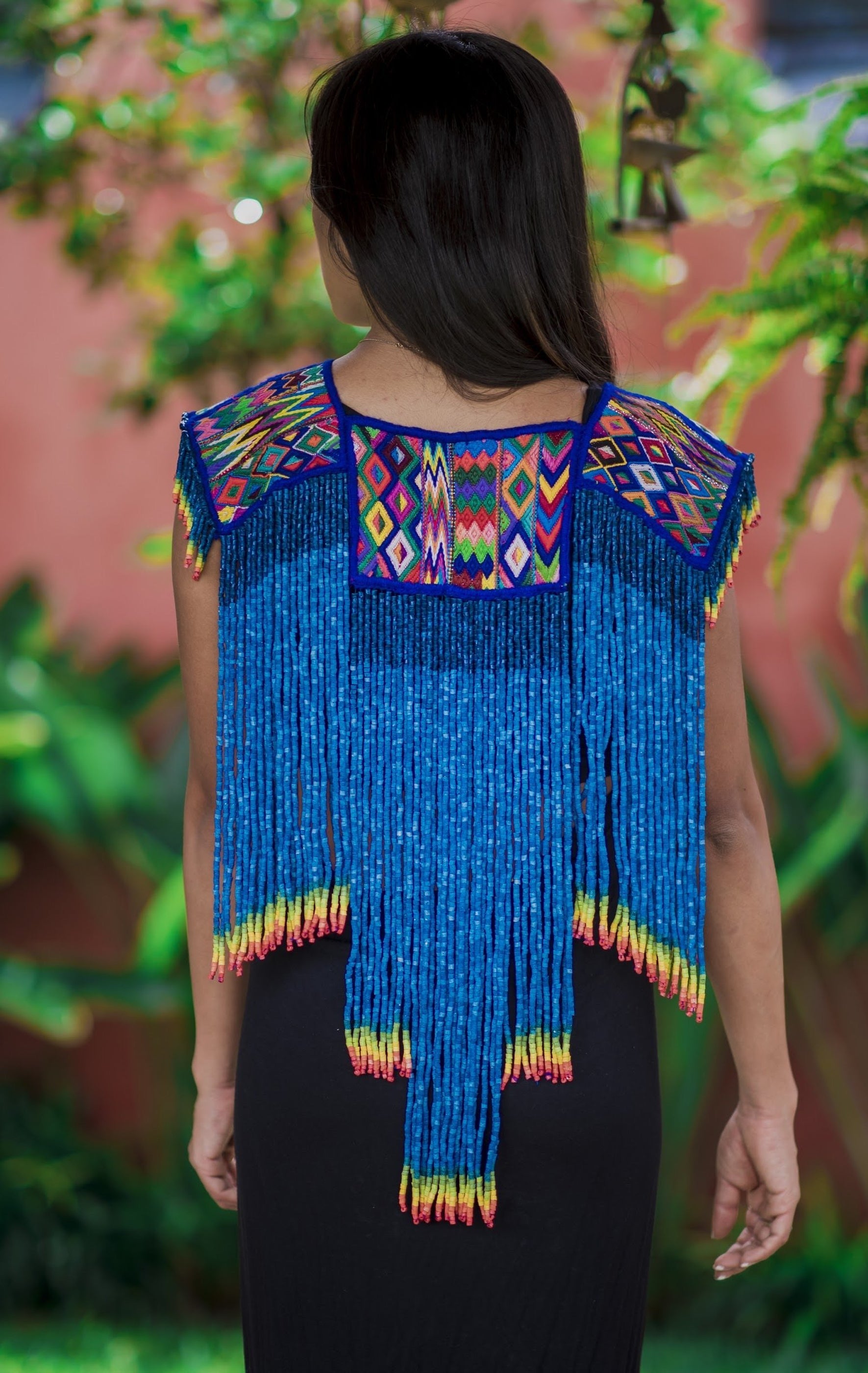 Huipil Poncho - Diamante Azur – Los Colores de la Tierra