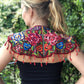 Textile Shoulder Pieces with Beaded Chains - "Huipil"