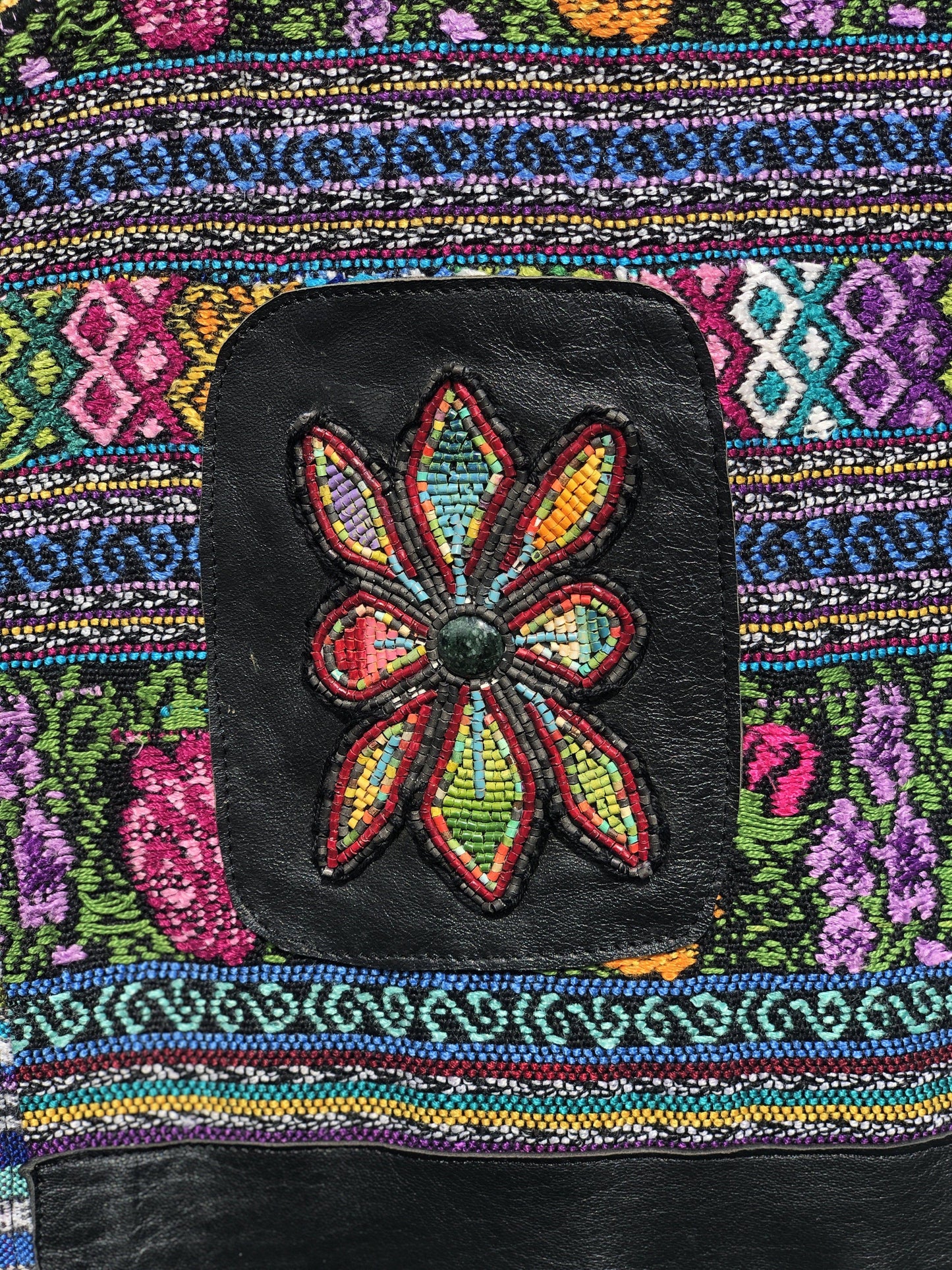 Shawl Poncho with Fringes - "Huipil Flor"