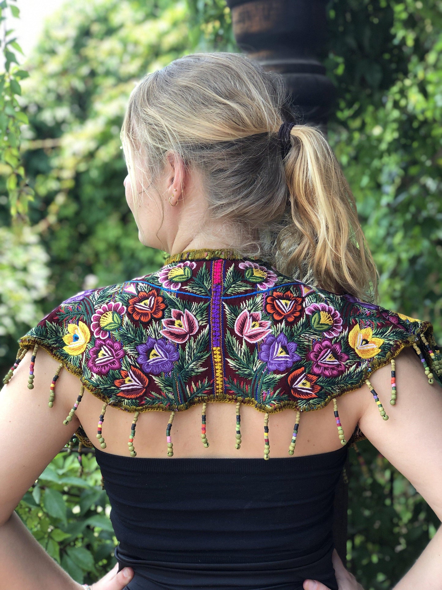 Huipil - Verde Floral    (M/L)
