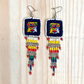 Bordados, Cuentas, Aretes Colgantes - "Copán", hecho a mano