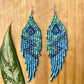 Beaded, Fringe Earrings - Slim Tikal Lightning