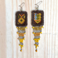 Bordados, Cuentas, Aretes Colgantes - "Copán", hecho a mano