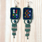 Bordados, Cuentas, Pendientes Colgantes con Jade - "Copán Jade", hecho a mano
