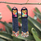 Bordados, Cuentas, Pendientes colgantes - "Palenque", hecho a mano