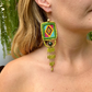 Bordados, Cuentas, Pendientes Colgantes con Jade - "Copán Jade", hecho a mano