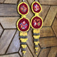 Embroidery, Beaded, Dangle Earrings - "Tulum", handmade