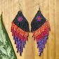 Pendientes colgantes largos con cuentas - "Tikal Synergy Spot", hechos a mano