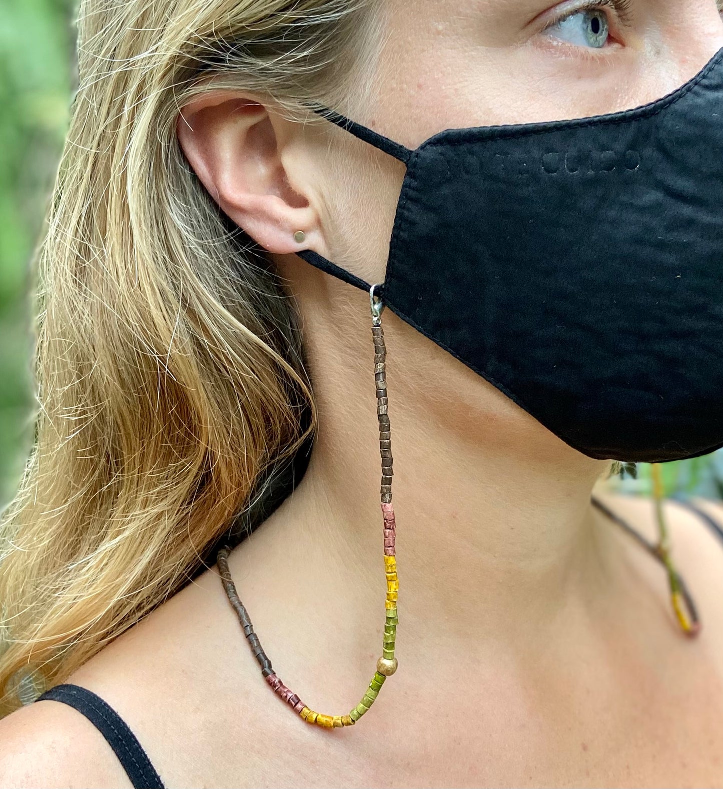 Multiusos, collar de cuentas y cadena de cordón, hecho a mano