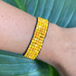 Pulsera tejida con cuentas - "Tejido", hecha a mano