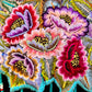 Embroidered Cape with Beaded Fringes - "Capa Flecos", sapphire