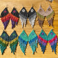 Pendientes colgantes largos con cuentas - "Tikal Synergy Spot", hechos a mano