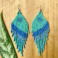 Pendientes colgantes largos con cuentas - "Tikal Synergy Spot", hechos a mano