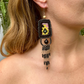 Bordados, Cuentas, Pendientes Colgantes con Jade - "Copán Jade", hecho a mano