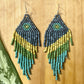 Pendientes colgantes largos con cuentas - "Tikal Synergy Spot", hechos a mano