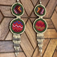 Embroidery, Beaded, Dangle Earrings - "Tulum", handmade