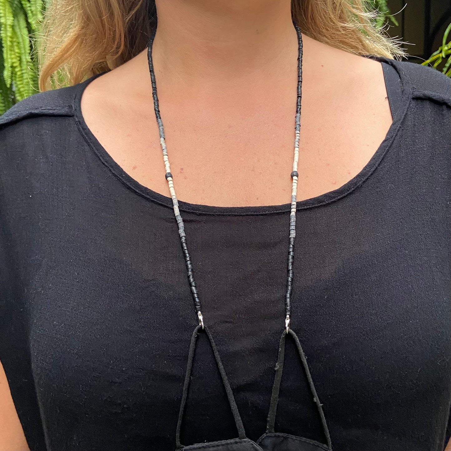 Multiusos, collar de cuentas y cadena de cordón, hecho a mano