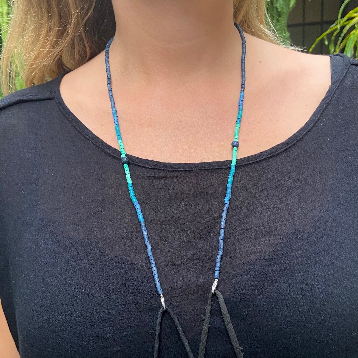 Multiusos, collar de cuentas y cadena de cordón, hecho a mano