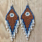 Pendientes colgantes largos con cuentas - "Tikal Spot", hechos a mano