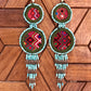 Embroidery, Beaded, Dangle Earrings - "Tulum", handmade