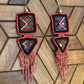 Embroidery, Beaded, Dangle Earrings - "Tulum", handmade